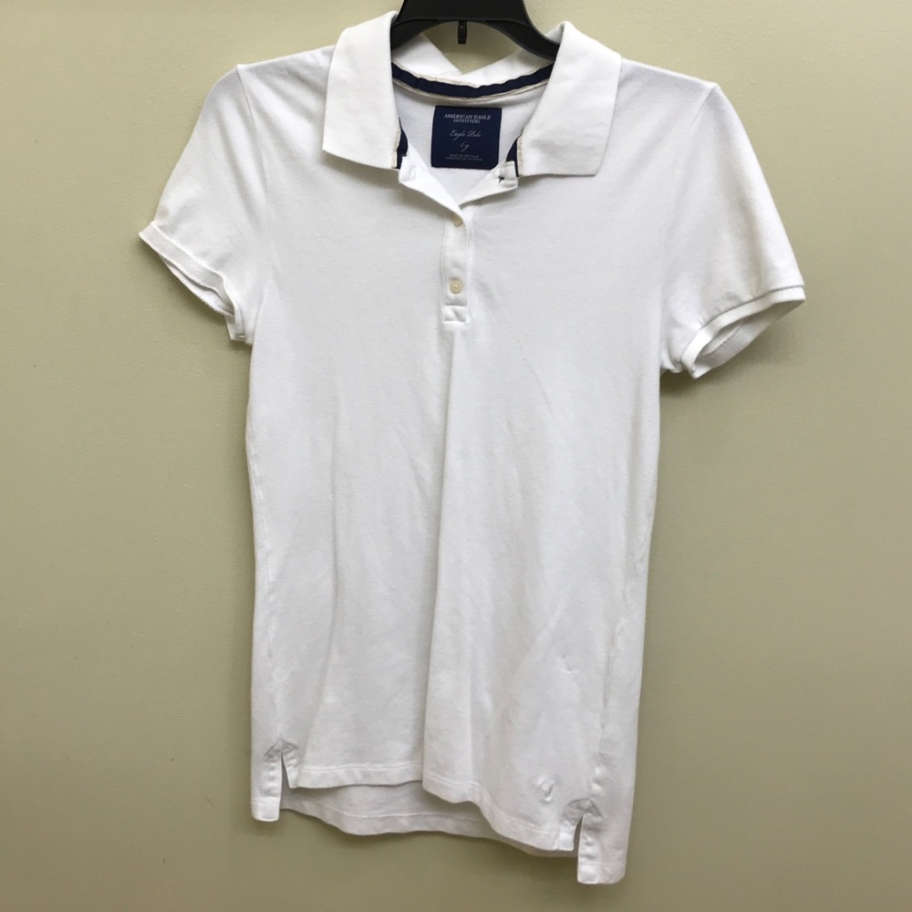 American Eagle White Polo Shirt